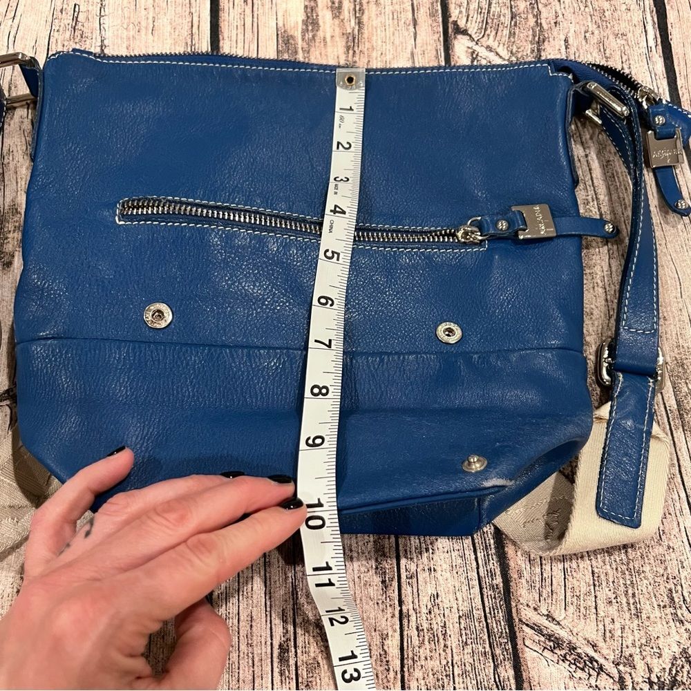 Arcadia blue leather crossbody handbag - Picture 3 of 12